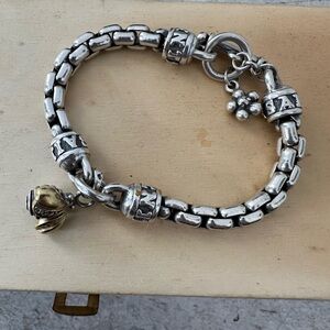 Vintage SAINT By Sarah Jane Buzz Sterling Silver & 18kt Gold Diamonds Bracelet